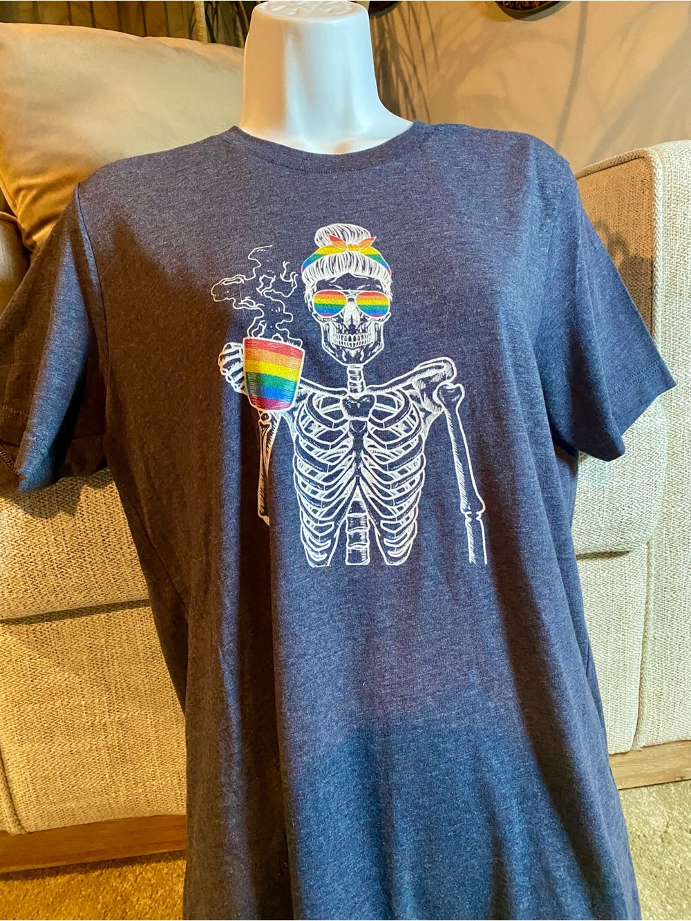 LGBTQ Coffee Skeleton Coffee Pride T-shirt